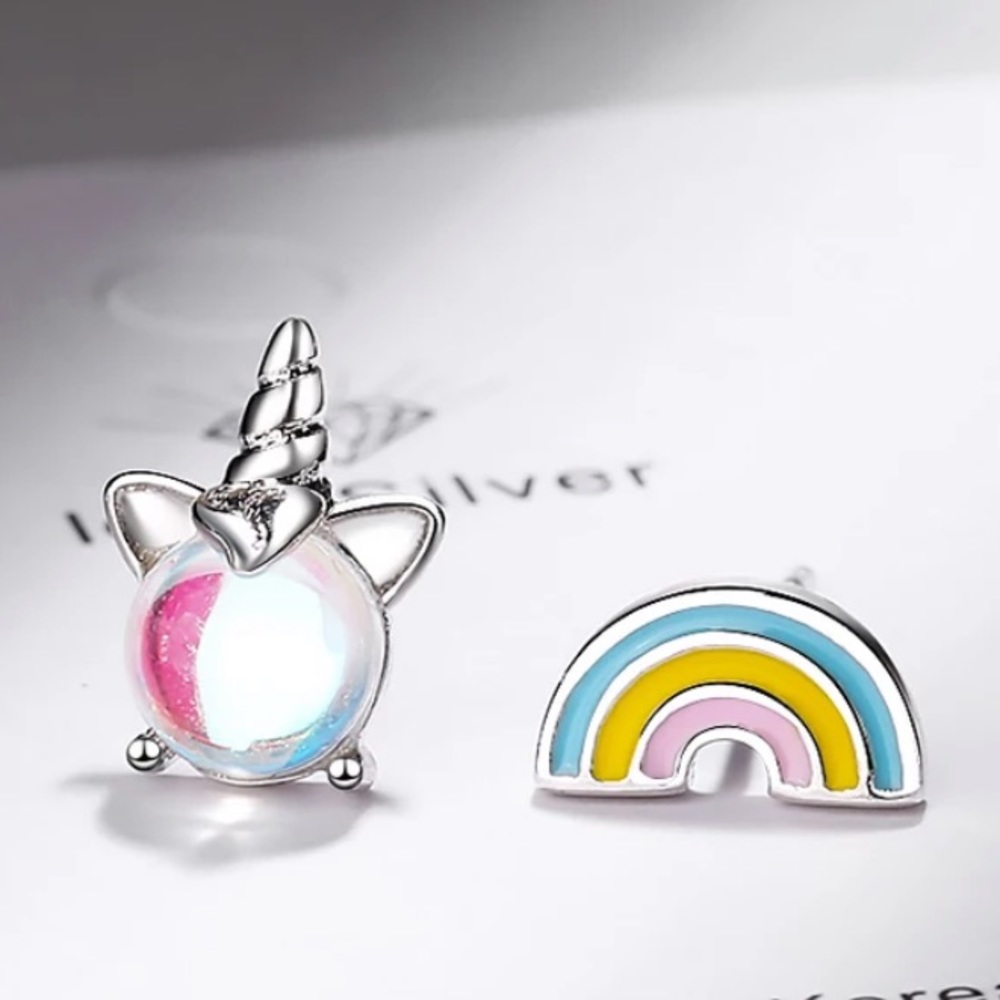 3/$30 UNICORN & RAINBOW TINY STUD EARRINGS